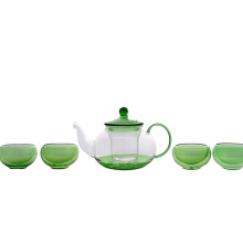 Sellingcheap glass teapot flower tea kettle borosilicate hand blow glass teapot set